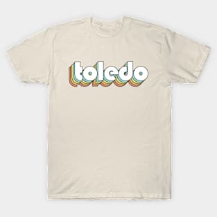 Toledo - Retro Rainbow Typography Faded Style T-Shirt